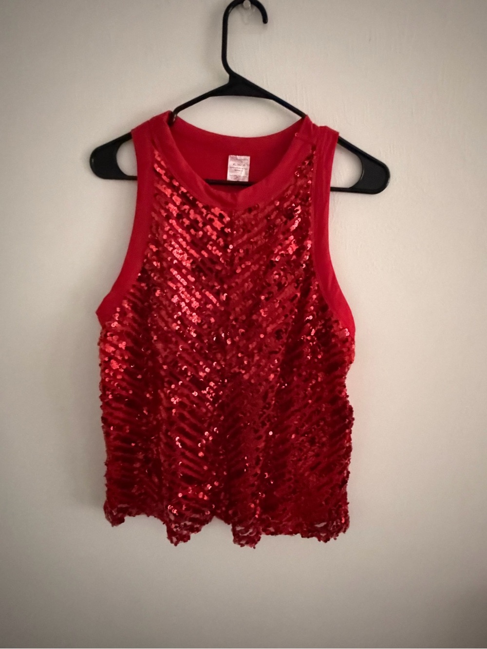 Red Sequin Tank Top - Women's Sparkle Party Top